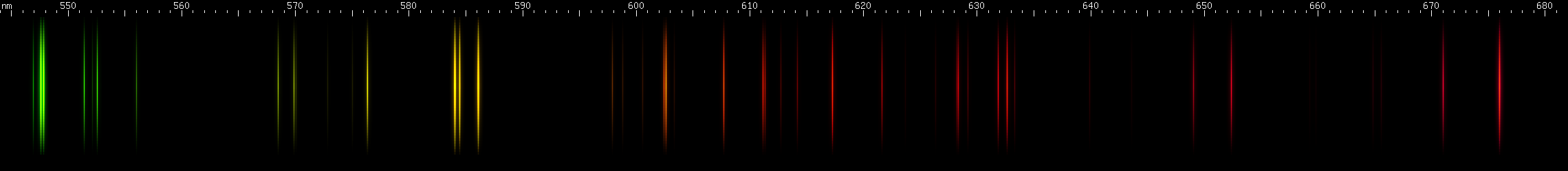 Spectral lines of Platinum.